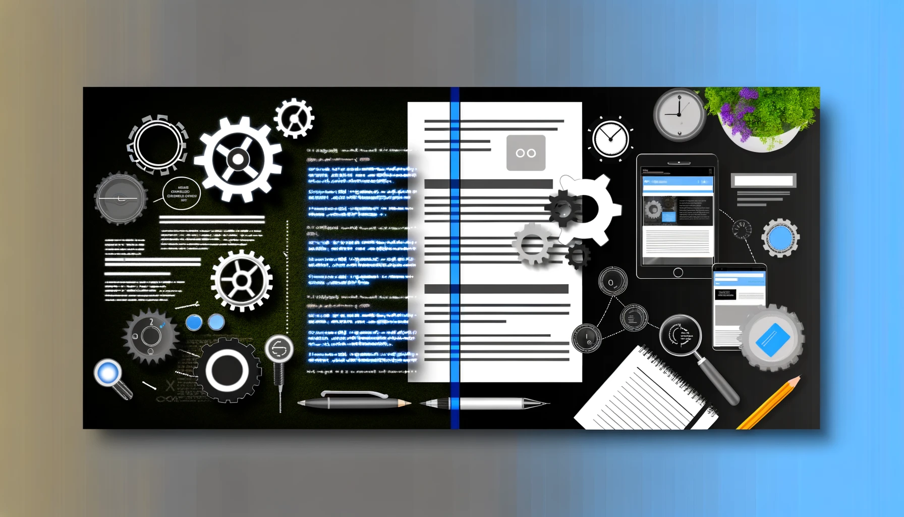 image that visually represents the comparison between Technical SEO and On-Page SEO